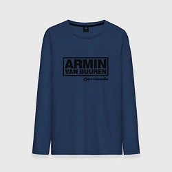 Лонгслив хлопковый мужской Armin van Buuren, цвет: тёмно-синий