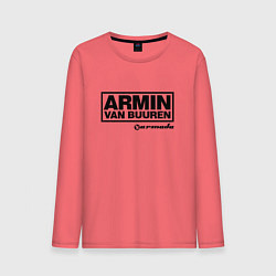 Лонгслив хлопковый мужской Armin van Buuren, цвет: коралловый