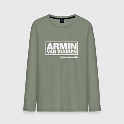 Лонгслив хлопковый мужской Armin van Buuren, цвет: авокадо