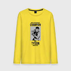 Лонгслив хлопковый мужской Mike Tyson Undefeated цвета желтый — фото 1