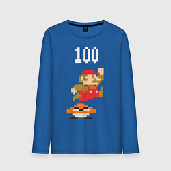 Лонгслив хлопковый мужской Mario: 100 coins цвета синий — фото 1
