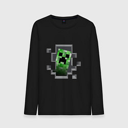 Лонгслив хлопковый мужской Creeper Inside, цвет: черный