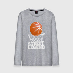 Лонгслив хлопковый мужской Баскетбол, цвет: меланж