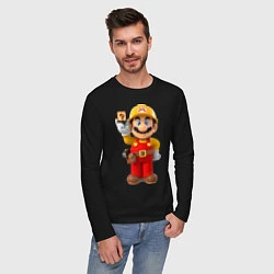 Лонгслив хлопковый мужской Super Mario, цвет: черный — фото 2