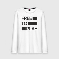 Лонгслив хлопковый мужской Free to play, цвет: белый