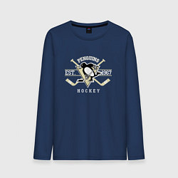 Лонгслив хлопковый мужской Pittsburgh Penguins: Est.1967, цвет: тёмно-синий