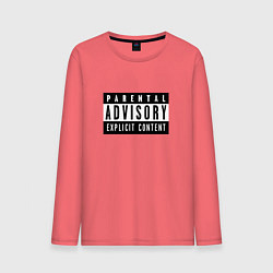 Лонгслив хлопковый мужской Parental Advisory, цвет: коралловый