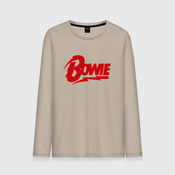 Лонгслив хлопковый мужской Bowie Logo, цвет: миндальный