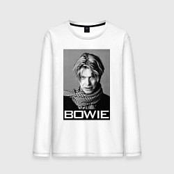 Лонгслив хлопковый мужской Bowie Legend, цвет: белый