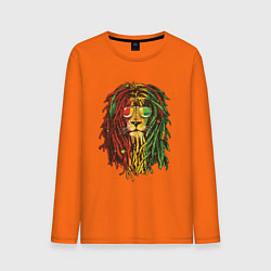 Лонгслив хлопковый мужской Rasta Lion цвета оранжевый — фото 1