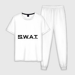 Пижама хлопковая мужская S.W.A.T, цвет: белый