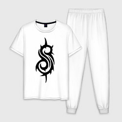 Пижама хлопковая мужская Slipknot, цвет: белый