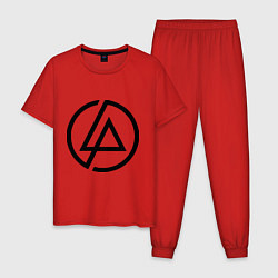 Пижама хлопковая мужская Linkin Park: Sybmol, цвет: красный
