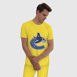 Пижама хлопковая мужская Vancouver Canucks, цвет: желтый — фото 2
