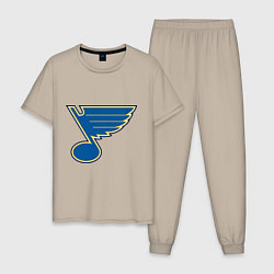 Пижама хлопковая мужская St Louis Blues, цвет: миндальный