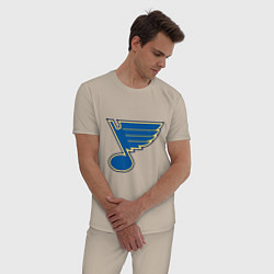 Пижама хлопковая мужская St Louis Blues, цвет: миндальный — фото 2