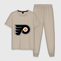 Пижама хлопковая мужская Philadelphia Flyers, цвет: миндальный