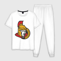 Пижама хлопковая мужская Ottawa Senators, цвет: белый
