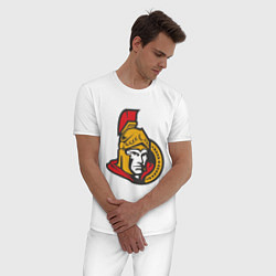 Пижама хлопковая мужская Ottawa Senators, цвет: белый — фото 2