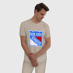 Пижама хлопковая мужская New York Rangers, цвет: миндальный — фото 2