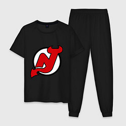 Пижама хлопковая мужская New Jersey Devils, цвет: черный