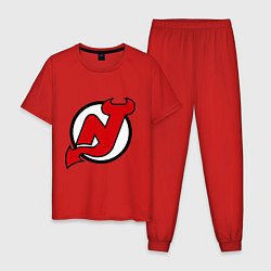 Пижама хлопковая мужская New Jersey Devils, цвет: красный