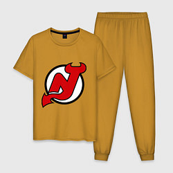 Пижама хлопковая мужская New Jersey Devils, цвет: горчичный