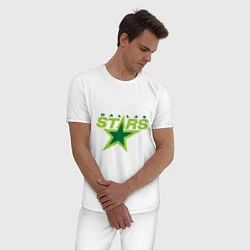 Пижама хлопковая мужская Dallas Stars, цвет: белый — фото 2