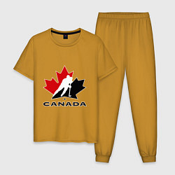 Пижама хлопковая мужская Canada, цвет: горчичный