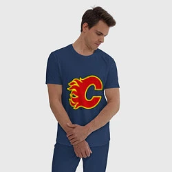 Пижама хлопковая мужская Calgary Flames, цвет: тёмно-синий — фото 2