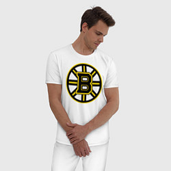 Пижама хлопковая мужская Boston Bruins, цвет: белый — фото 2