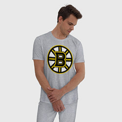 Пижама хлопковая мужская Boston Bruins, цвет: меланж — фото 2