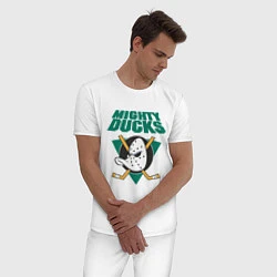 Пижама хлопковая мужская Anaheim Mighty Ducks, цвет: белый — фото 2