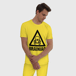 Пижама хлопковая мужская Brainiac, цвет: желтый — фото 2