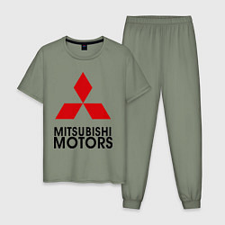 Пижама хлопковая мужская Mitsubishi, цвет: авокадо