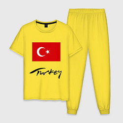 Пижама хлопковая мужская Turkey, цвет: желтый