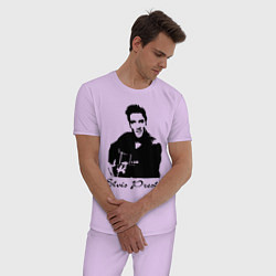 Пижама хлопковая мужская Elvis Presley, цвет: лаванда — фото 2