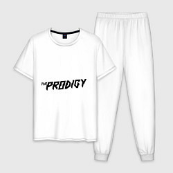 Пижама хлопковая мужская The Prodigy логотип, цвет: белый