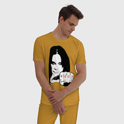 Пижама хлопковая мужская Ozzy Ozborn, цвет: горчичный — фото 2