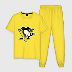Пижама хлопковая мужская Pittsburgh Penguins: Malkin 71, цвет: желтый
