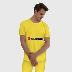 Пижама хлопковая мужская Suzuki, цвет: желтый — фото 2