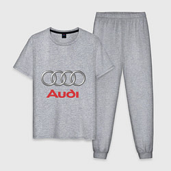 Пижама хлопковая мужская Audi цвета меланж — фото 1