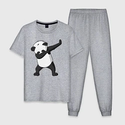 Пижама хлопковая мужская Panda dab, цвет: меланж