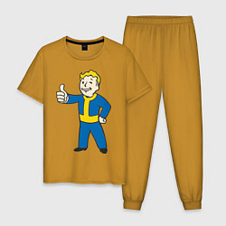 Пижама хлопковая мужская Fallout Boy, цвет: горчичный