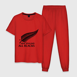 Пижама хлопковая мужская New Zeland: All blacks, цвет: красный