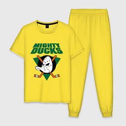 Пижама хлопковая мужская Anaheim Mighty Ducks, цвет: желтый