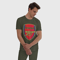 Пижама хлопковая мужская Arsenal FC, цвет: меланж-хаки — фото 2