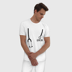 Пижама хлопковая мужская Love Dr. House, цвет: белый — фото 2