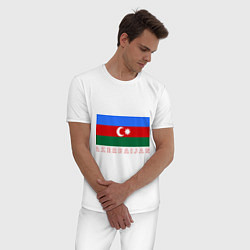 Пижама хлопковая мужская Азербайджан, цвет: белый — фото 2