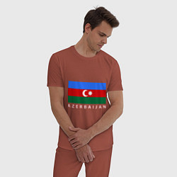 Пижама хлопковая мужская Азербайджан, цвет: кирпичный — фото 2